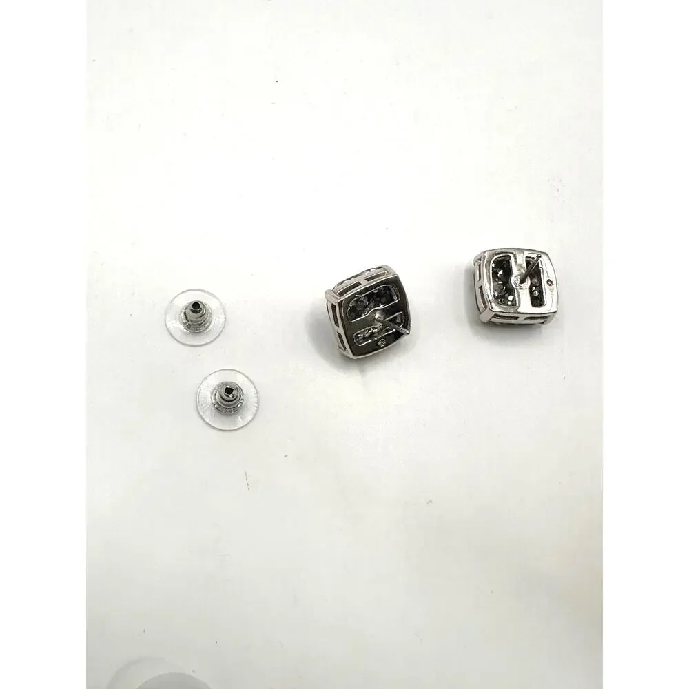 Kate Spade Silver Glitter Stud Earring Square Preppy Designer Summer Jewelry